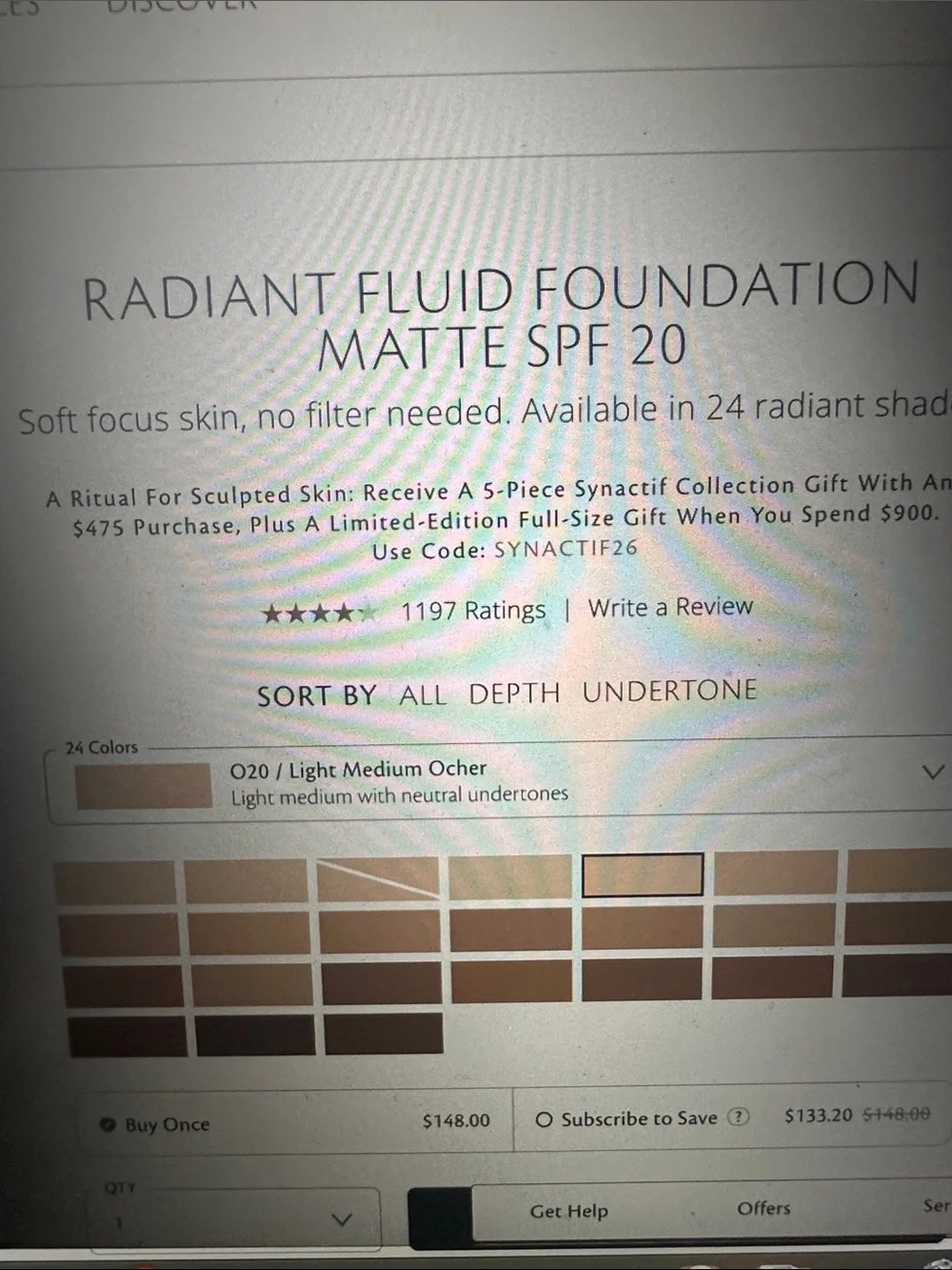 NIB Cle’ de peau Beaute Radiant Fluid Foundation, Matte, with SPF 20, color O20